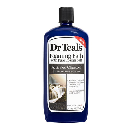 Dr Teal's Activated Charcoal & Lava Foaming Bath with Pure Epsom Salt 1L - OhYouLuckyDuck.com.au