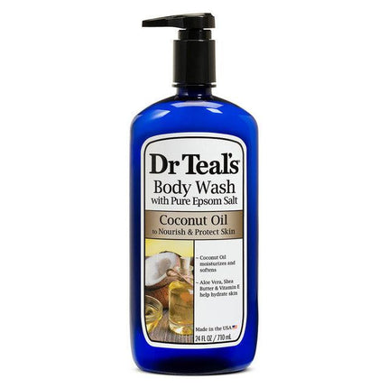 Dr Teal's Body Wash with Pure Epsom Salt Coconut Oil 710mL - OhYouLuckyDuck.com.au