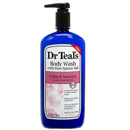 Dr Teal's Calm & Serenity with Rose Essential Oil Body Wash 710mL - OhYouLuckyDuck.com.au