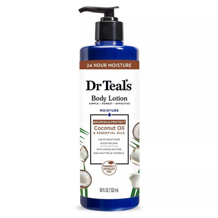 Dr Teal's Nourishing Coconut Oil Body Lotion - 532mL - OhYouLuckyDuck.com.au