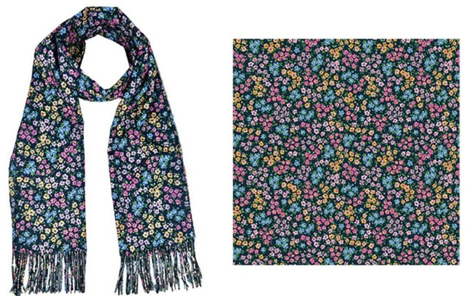 Frankie And Me Winter Designer Scarf Ditsy Floral Print