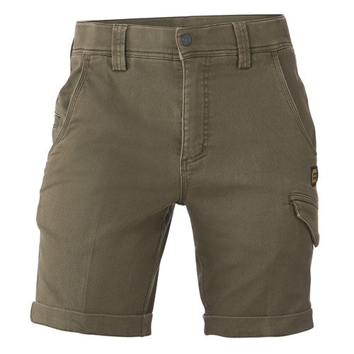 Eleven Workwear Fusion Knit Cargo Work Short Dirty Olive
