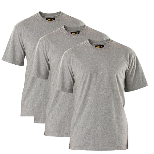 Eleven Workwear Cotton T Shirt 3 Pack Grey Marle Large
