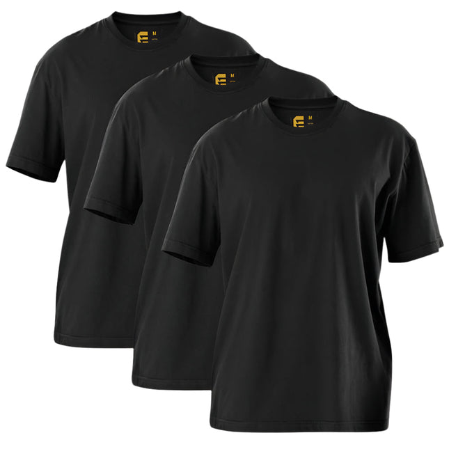 ELEVEN Workwear Essential Cotton S/S T-Shirt 3 PK Black
