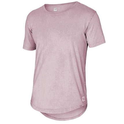 Eleven Workwear Acid Wash Crew Neck T-Shirt Mulberry