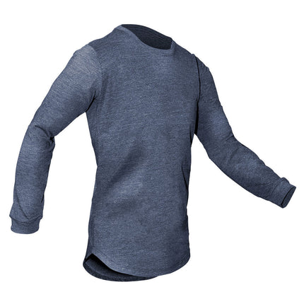 Eleven Workwear Core Crew neck L/S T-Shirt Indigo Marle