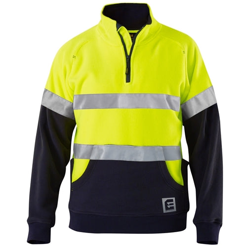 Eleven Hi Vis Jumper with Stretch Tape Yellow Light Charcoal 4XL