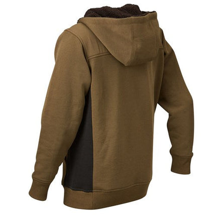 Eleven Workwear 1/4 Zip Contrast Panel Hoodie Olive Black