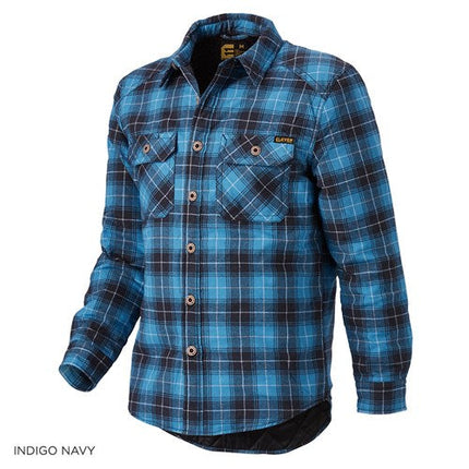 Eleven Workwear Quilted Flannel Shacket Indigo/Navy