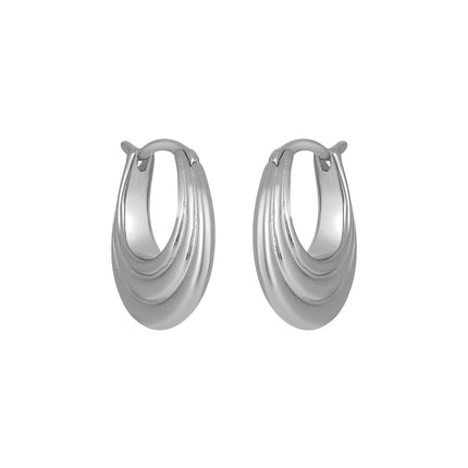 Hattie Hoop Silver Earrings