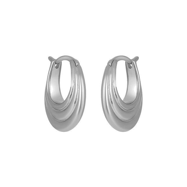 Hattie Hoop Silver Earrings