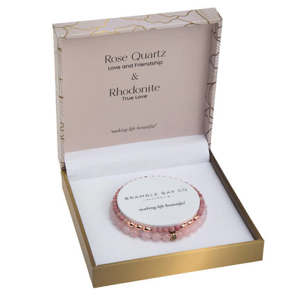 Bramble Bay Eleganace Bracelet Rose Quartz And Rhodonite