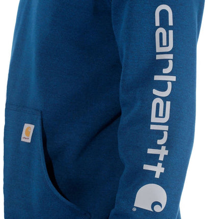 Carhartt Midweight Sleeve Logo Hooded Sweatshirt K288 Bold Blue Heather