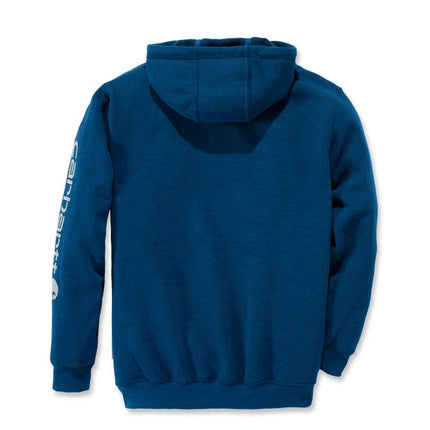 Carhartt Midweight Sleeve Logo Hooded Sweatshirt K288 Bold Blue Heather