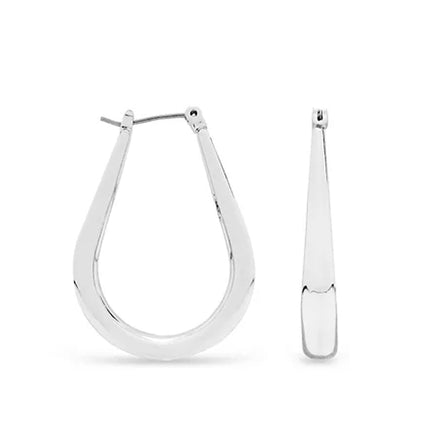Earsense Silver Tube Teardrop Click Hoop