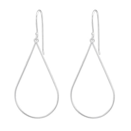 Ross Rhodium Plated Open Pear Drop Earrings FE4665