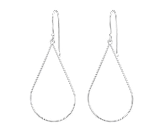 Ross Rhodium Plated Open Pear Drop Earrings FE4665