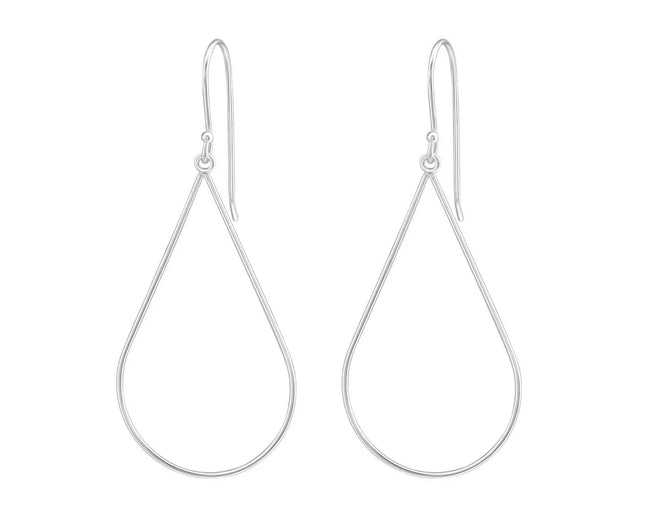 Ross Rhodium Plated Open Pear Drop Earrings FE4665