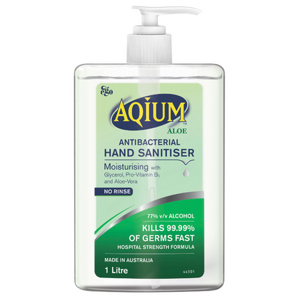 Ego Aqium Aloe Antibacterial Hand Sanitiser 1L - OhYouLuckyDuck.com.au