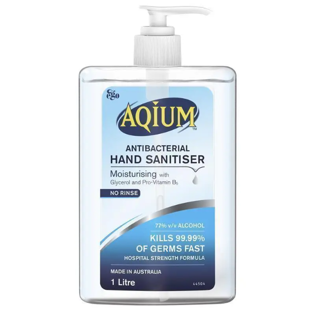 Ego Aqium Antibacterial Hand Sanitiser Gel 1L - OhYouLuckyDuck.com.au