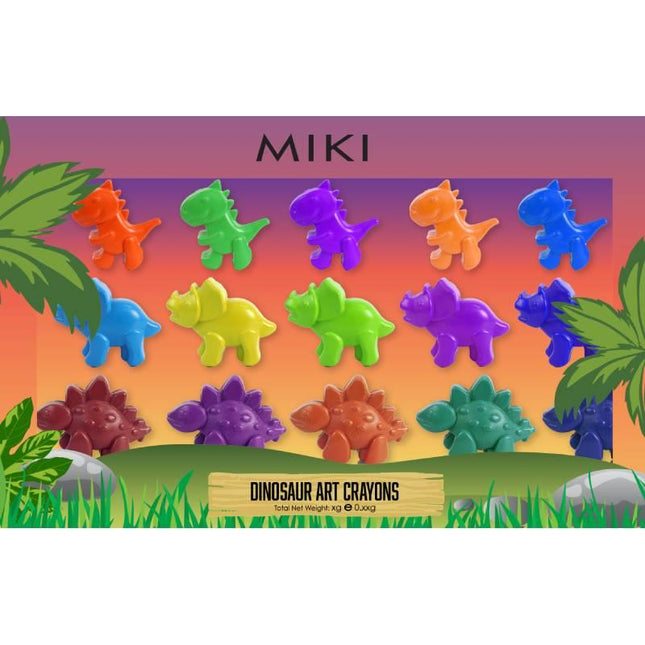 Miki Dinosaur Art Crayons 15 Pieces