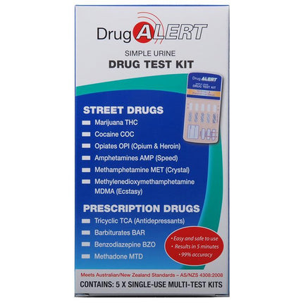 Drug Alert Multi Drug Test Kit x 5 Single Use Tests