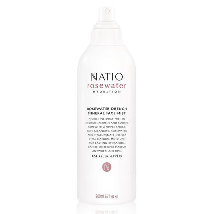 Natio Rosewater Drench Mineral Face Mist 200Ml - OhYouLuckyDuck.com.au