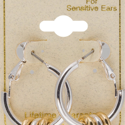 Ear Sense F3-326 Silver Click Hoop
