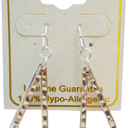 Earsense F388 Gold & Silver Triangle Drop French Hook
