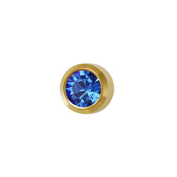 Rossan Birthstuds September Gold Bezel Mini Sapphire