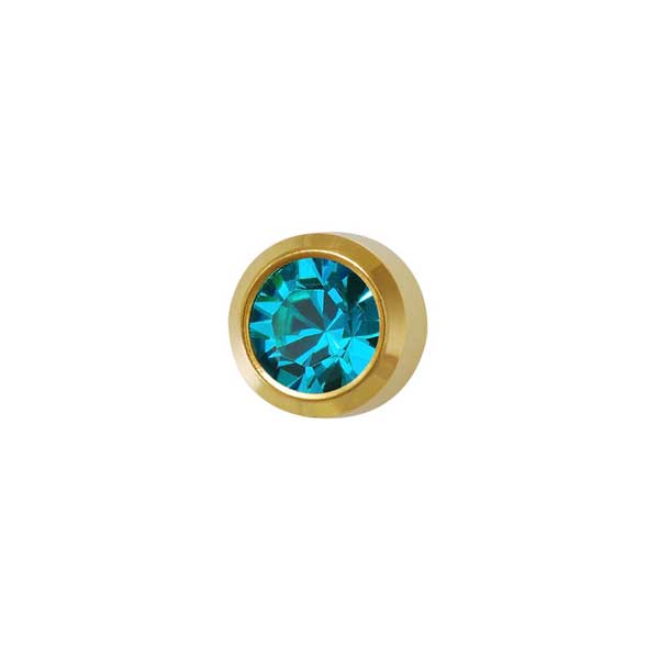 Rossan Birthstuds December Gold Bezel Mini Blue Zircon