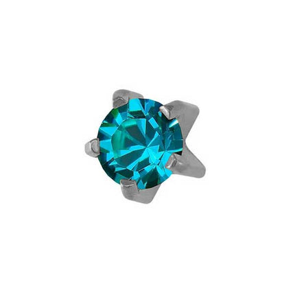 Rossan December Stainless Steel Clawset Blue Zircon FD3051C