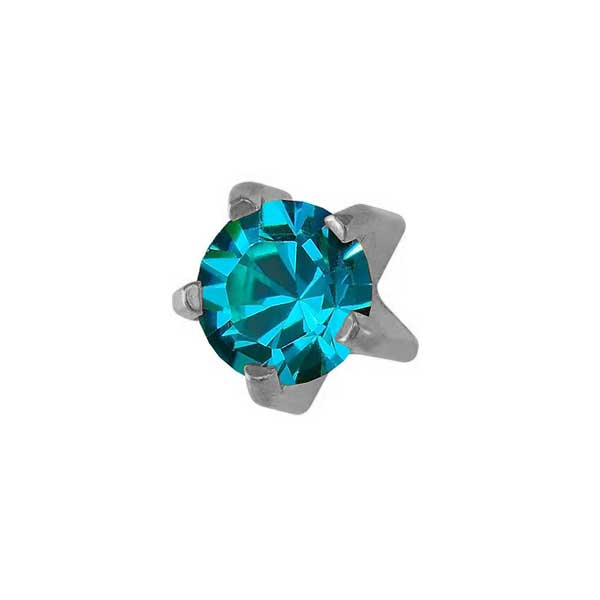 Rossan December Stainless Steel Clawset Blue Zircon FD3051C