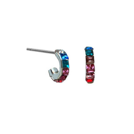 Rossan Rainbow Half Hoop Silver FE4028