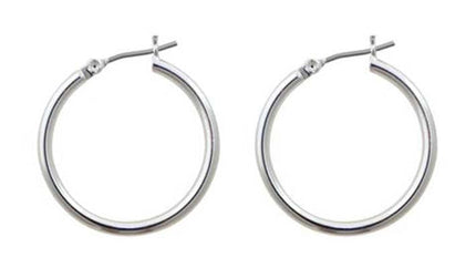 Rossan Fe4305 Plain Hoop Earrings 25MM