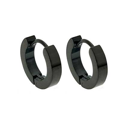 Rossan Huggy Black Earrings 3mm Fe4873blk