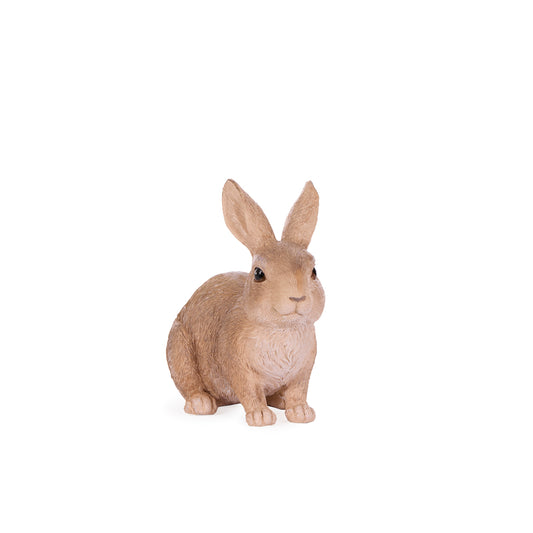 Holly and Ivy Crouching Cotton Tail Bunny Resin Figurine