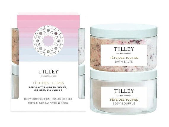 Tilley Body Souffle & Bath Salts Gift Set - Fete Des Tulipes