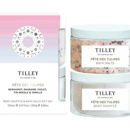 Tilley Body Souffle & Bath Salts Gift Set - Fete Des Tulipes