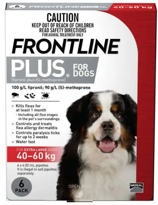 Frontline Flea And Tick Control Plus Extra Large Dog 40-60KG 6 Pack