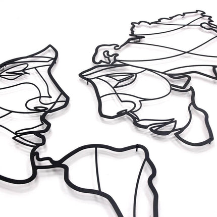 Hoagard Faces of World Map Wall Art 3x51x71CM