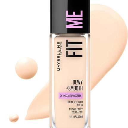 Maybelline New York Fit Me Dewy and Smooth Luminous Foundation - 102 Fair Porcelain 30mL - OhYouLuckyDuck.com.au