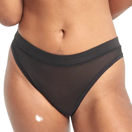Kayser Be You High Cut Mesh Brief - Licorice - OhYouLuckyDuck.com.au