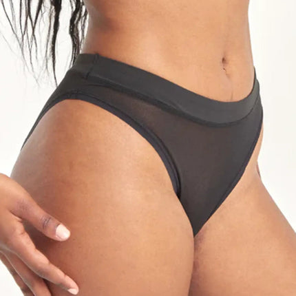 Kayser Be You High Cut Mesh Brief - Licorice - OhYouLuckyDuck.com.au
