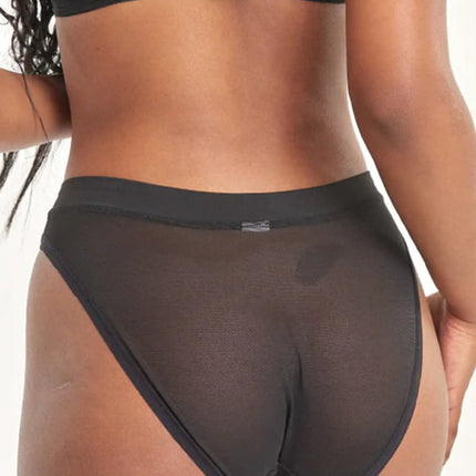 Kayser Be You High Cut Mesh Brief - Licorice - OhYouLuckyDuck.com.au