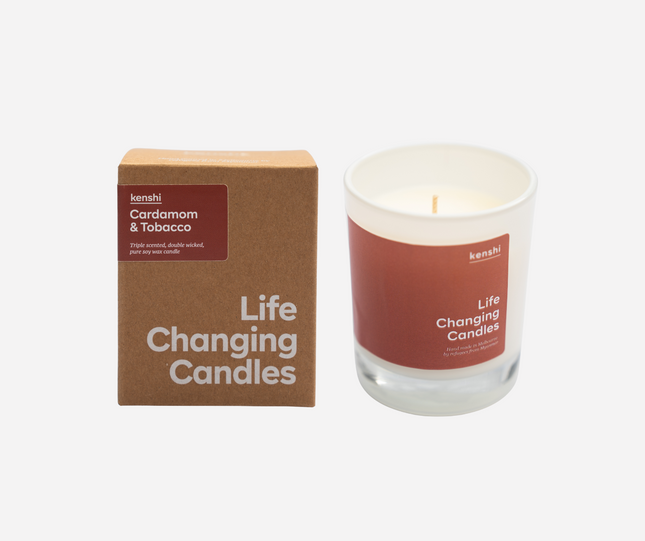 Kenshi Mid Size Scented Candle Cardamom and Tobacco 220G
