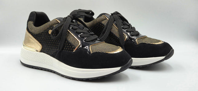 Fugitive Valda Black And Gold Sneaker