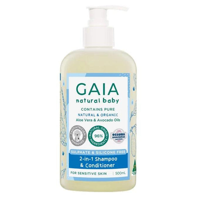 GAIA Natural Baby 2 In 1 Shampoo & Conditioner 500mL - OhYouLuckyDuck.com.au