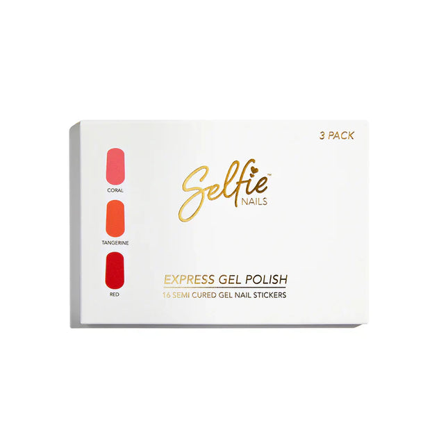 Selfie Nails Express Gel Polish Coral Tangerine Red