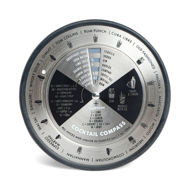 Gentlemen's Hardware Bar Cocktail Compass Cocktail Recipe Guide Tool
